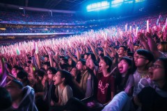 上海体育馆运动盛宴：震耳欲聋的欢呼声中观众挥舞荧光棒共庆精彩赛事